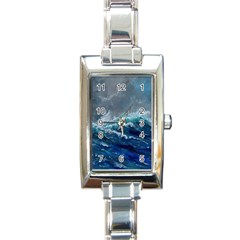 Waves Sea Sky Wave Rectangle Italian Charm Watch by Ravend