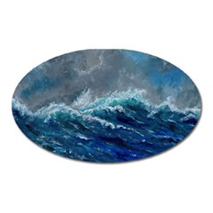 Waves Sea Sky Wave Oval Magnet by Ravend