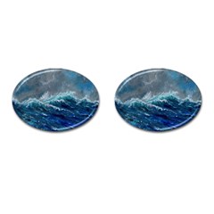 Waves Sea Sky Wave Cufflinks (oval) by Ravend