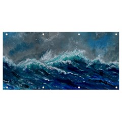 Waves Sea Sky Wave Banner And Sign 8  X 4  by Ravend