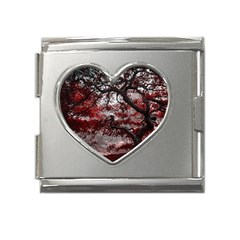 Tree Red Nature Abstract Mood Mega Link Heart Italian Charm (18mm)