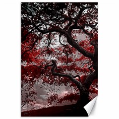 Tree Red Nature Abstract Mood Canvas 24  X 36  by Ravend