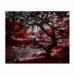 Tree Red Nature Abstract Mood Small Glasses Cloth (2 Sides) by Ravend