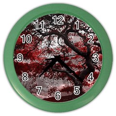 Tree Red Nature Abstract Mood Color Wall Clock by Ravend