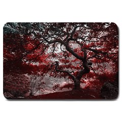 Tree Red Nature Abstract Mood Large Doormat by Ravend