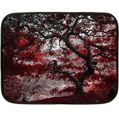 Tree Red Nature Abstract Mood Fleece Blanket (mini) by Ravend