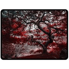 Tree Red Nature Abstract Mood Fleece Blanket (large)  by Ravend