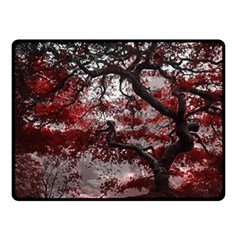 Tree Red Nature Abstract Mood Fleece Blanket (small) by Ravend