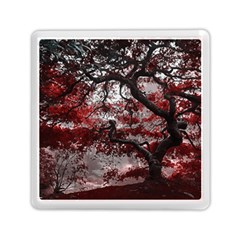 Tree Red Nature Abstract Mood Memory Card Reader (square) by Ravend