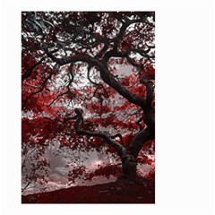 Tree Red Nature Abstract Mood Small Garden Flag (two Sides) by Ravend