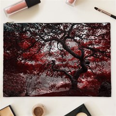 Tree Red Nature Abstract Mood Cosmetic Bag (xxl) by Ravend