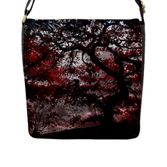 Tree Red Nature Abstract Mood Flap Closure Messenger Bag (l) by Ravend