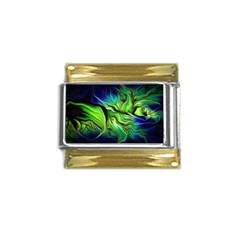 Fractal Art Pattern Abstract Gold Trim Italian Charm (9mm)