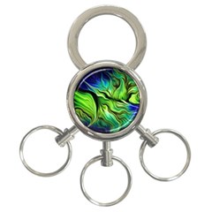 Fractal Art Pattern Abstract 3-ring Key Chain by Ravend