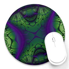 Abstract Fractal Art Pattern Round Mousepad by Ravend