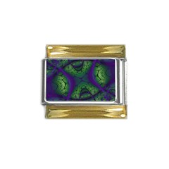 Abstract Fractal Art Pattern Gold Trim Italian Charm (9mm)