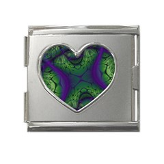 Abstract Fractal Art Pattern Mega Link Heart Italian Charm (18mm)