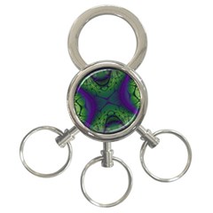 Abstract Fractal Art Pattern 3-ring Key Chain by Ravend