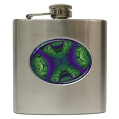 Abstract Fractal Art Pattern Hip Flask (6 Oz) by Ravend