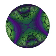 Abstract Fractal Art Pattern Mini Round Pill Box by Ravend