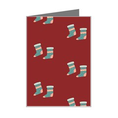 Christmas Stocking Sock Clothing Mini Greeting Card by Wegoenart