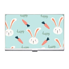 Bunny Carrot Pattern Background Business Card Holder by Wegoenart