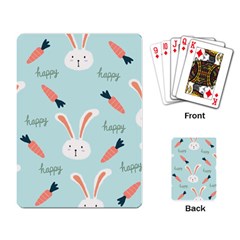 Bunny Carrot Pattern Background Playing Cards Single Design (rectangle) by Wegoenart