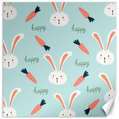 Bunny Carrot Pattern Background Canvas 12  X 12  by Wegoenart