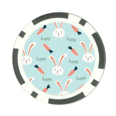 Bunny Carrot Pattern Background Poker Chip Card Guard by Wegoenart