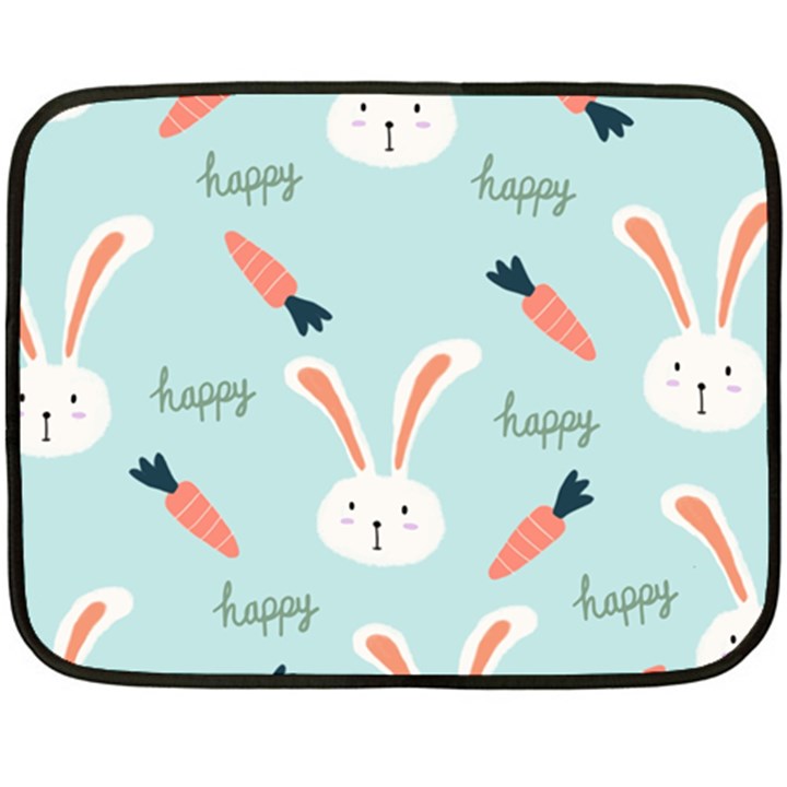 Bunny Carrot Pattern Background Double Sided Fleece Blanket (Mini) 