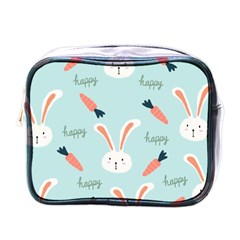 Bunny Carrot Pattern Background Mini Toiletries Bag (one Side) by Wegoenart