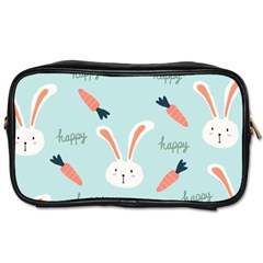 Bunny Carrot Pattern Background Toiletries Bag (two Sides) by Wegoenart