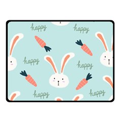 Bunny Carrot Pattern Background Fleece Blanket (small) by Wegoenart