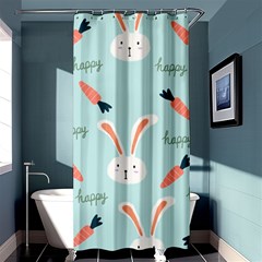 Bunny Carrot Pattern Background Shower Curtain 36  X 72  (stall)  by Wegoenart