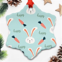 Bunny Carrot Pattern Background Ornament (snowflake) by Wegoenart