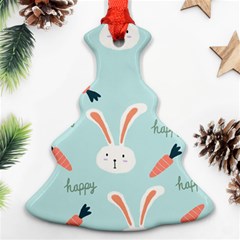 Bunny Carrot Pattern Background Ornament (christmas Tree)  by Wegoenart