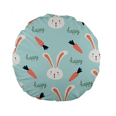 Bunny Carrot Pattern Background Standard 15  Premium Round Cushions by Wegoenart