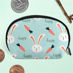 Bunny Carrot Pattern Background Accessory Pouch (large) by Wegoenart