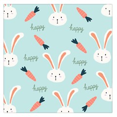 Bunny Carrot Pattern Background Square Satin Scarf (36  X 36 ) by Wegoenart