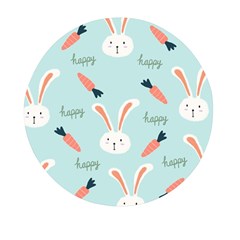 Bunny Carrot Pattern Background Mini Round Pill Box by Wegoenart