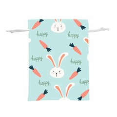 Bunny Carrot Pattern Background Lightweight Drawstring Pouch (l) by Wegoenart