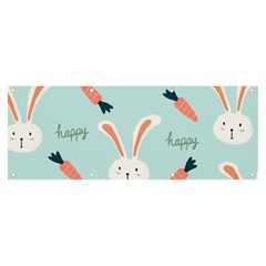 Bunny Carrot Pattern Background Banner And Sign 8  X 3  by Wegoenart