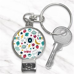 Wallpaper Background Cute Design Nail Clippers Key Chain