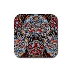 Stitched Swirls Rubber Coaster (square) by kaleidomarblingart