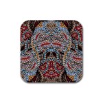 Stitched swirls Rubber Square Coaster (4 pack) Front