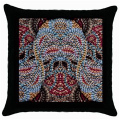 Stitched Swirls Throw Pillow Case (black) by kaleidomarblingart