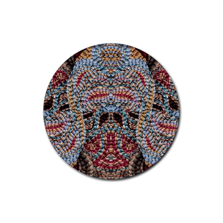 Stitched swirls Rubber Round Coaster (4 pack)