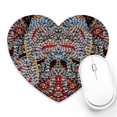 Stitched Swirls Heart Mousepad by kaleidomarblingart