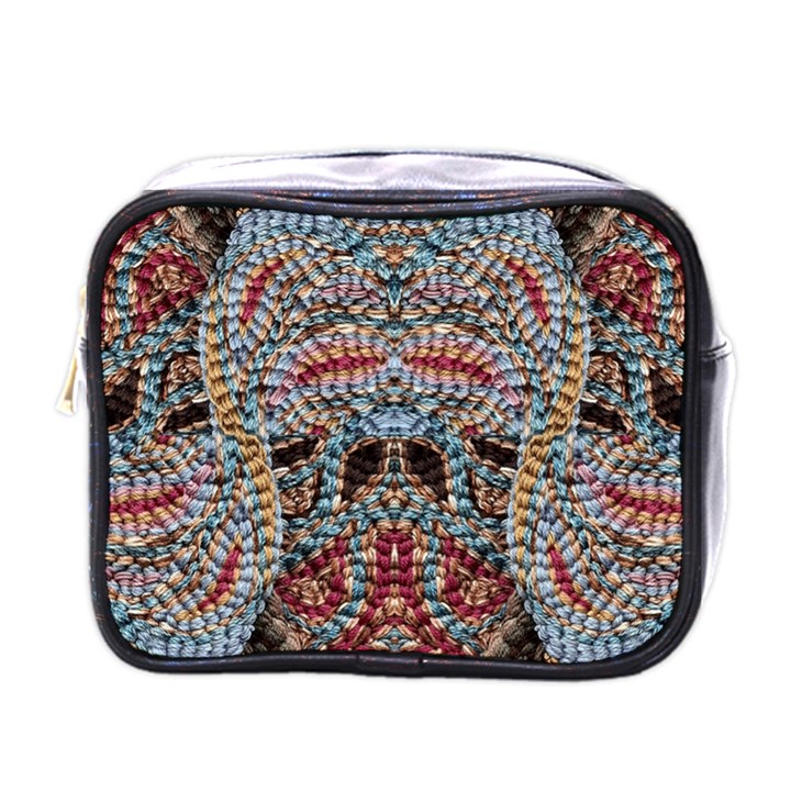 Stitched swirls Mini Toiletries Bag (One Side)