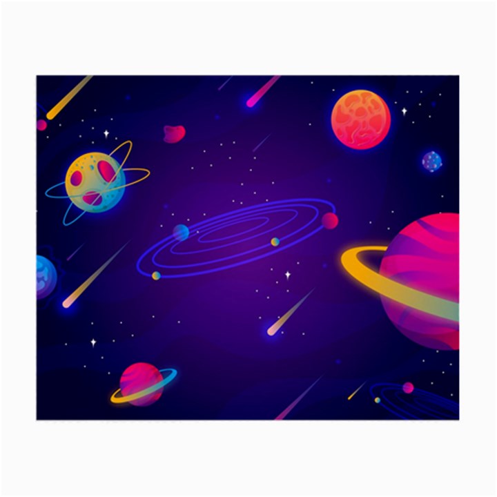 Cartoon Galaxy With Stars Background Small Glasses Cloth